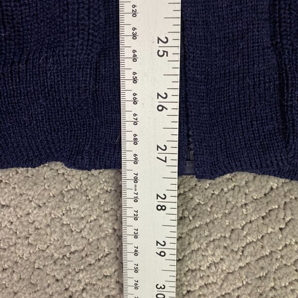 Woolyback Sweater Jacket Men's Medium Navy Blue Wool Full Zip Made in England - Picture 10 of 13